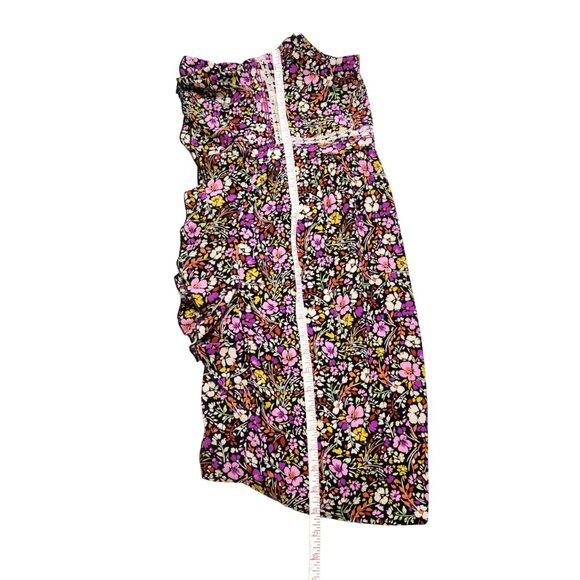 Democracy Split V-Neck Floral Print Blouse Short Flutter Sleeves and Side Sz 2X - Picture 15 of 16